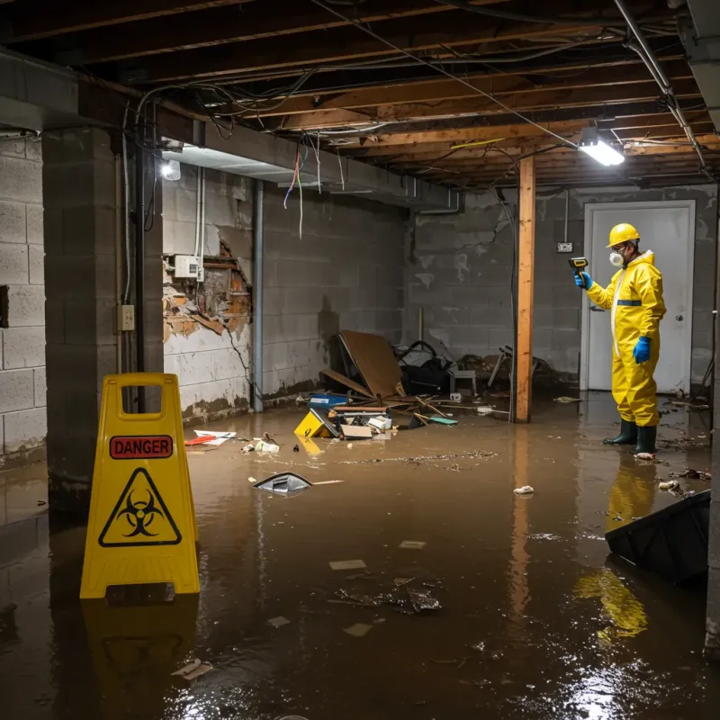 Flooded Basement Electrical Hazard in Fritch, TX Property